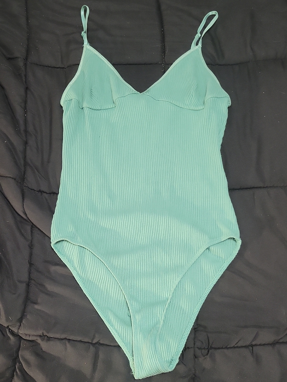Golden by Tna Medium Mint Green Ribbed Cami Bodysuit